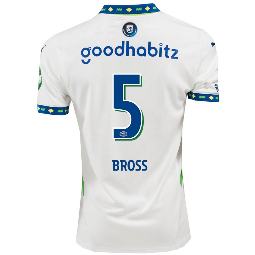 Kids Football Melanie Bross #5 White Dark Blue Third Jersey 2024/25 T-Shirt Australia