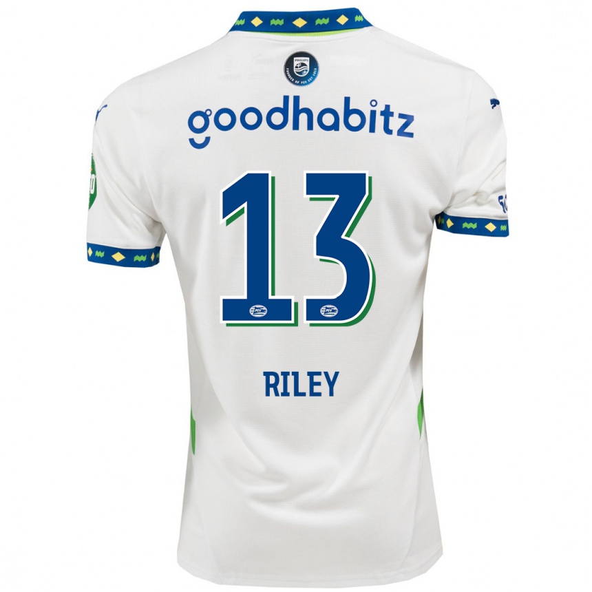 Kids Football Indiah-Paige Riley #13 White Dark Blue Third Jersey 2024/25 T-Shirt Australia