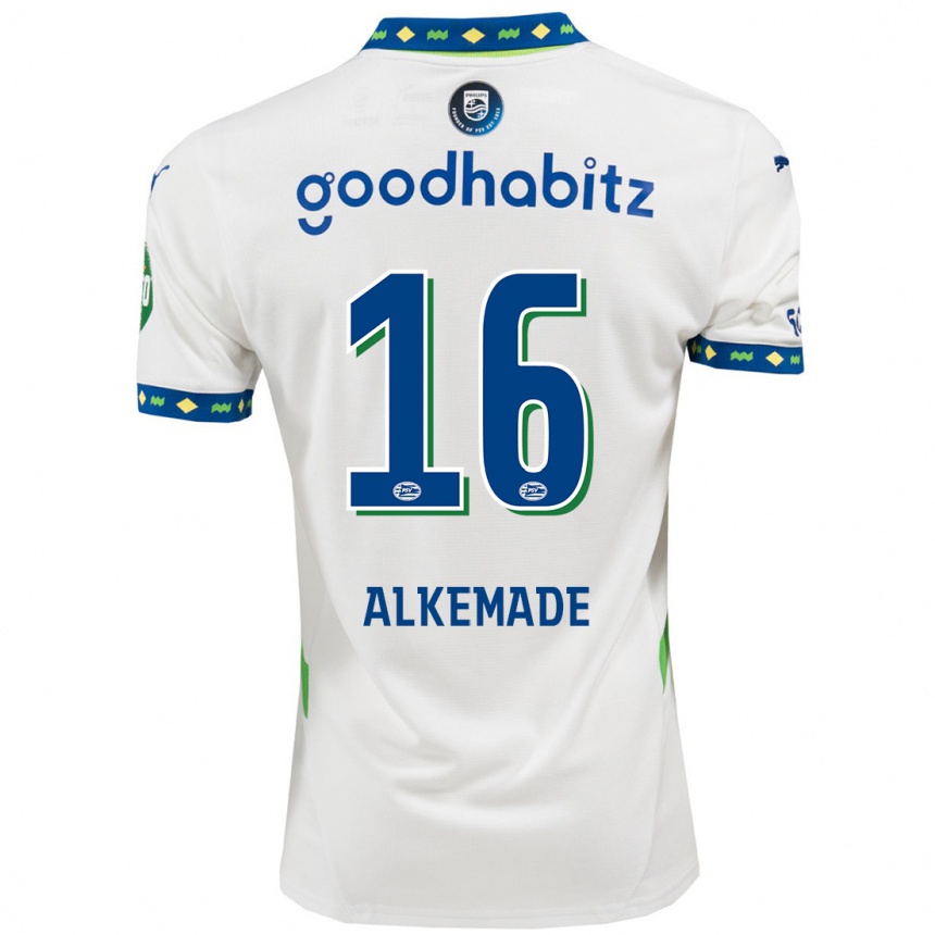 Kids Football Lisan Alkemade #16 White Dark Blue Third Jersey 2024/25 T-Shirt Australia