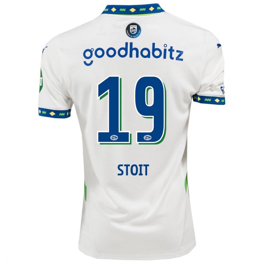 Kids Football Fleur Stoit #19 White Dark Blue Third Jersey 2024/25 T-Shirt Australia