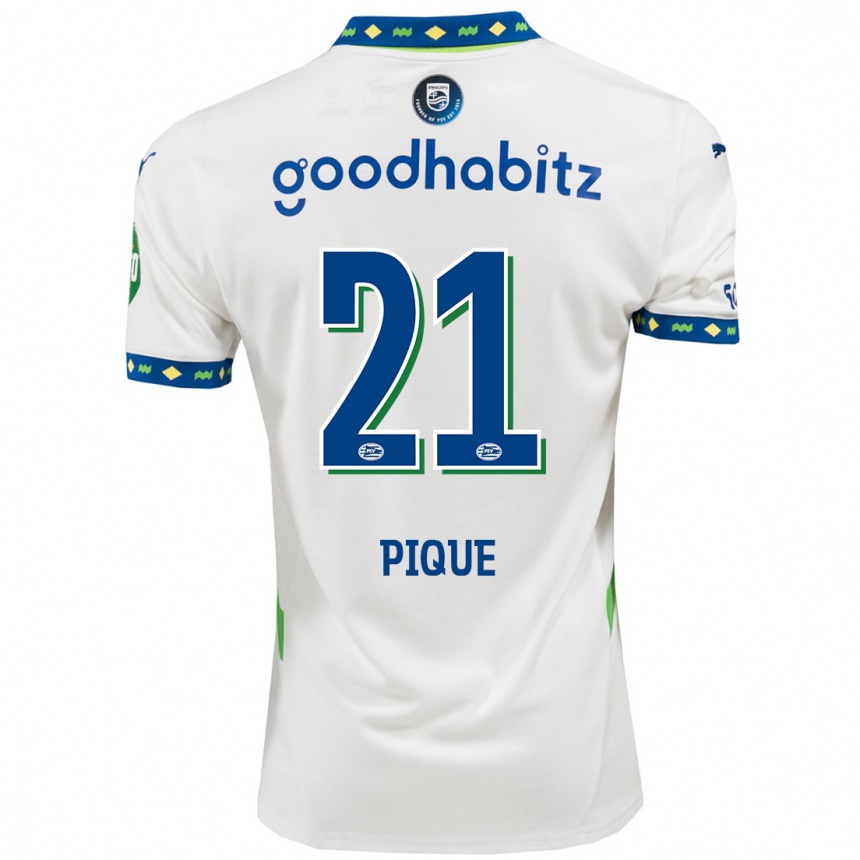 Kids Football Naomi Piqué #21 White Dark Blue Third Jersey 2024/25 T-Shirt Australia