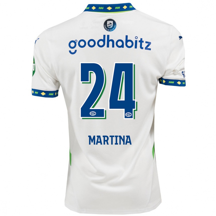 Kids Football Shijona Martina #24 White Dark Blue Third Jersey 2024/25 T-Shirt Australia