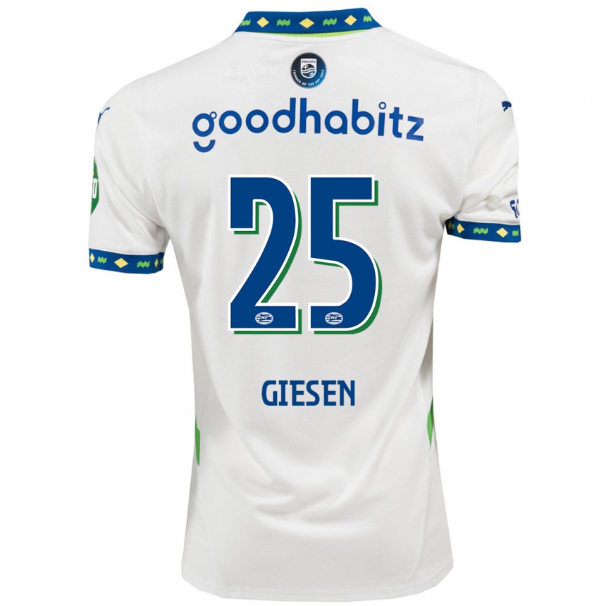 Kids Football Suzanne Giesen #25 White Dark Blue Third Jersey 2024/25 T-Shirt Australia