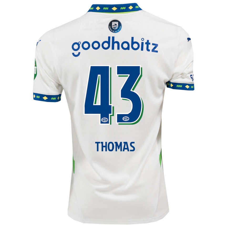 Kids Football Kealyn Thomas #43 White Dark Blue Third Jersey 2024/25 T-Shirt Australia