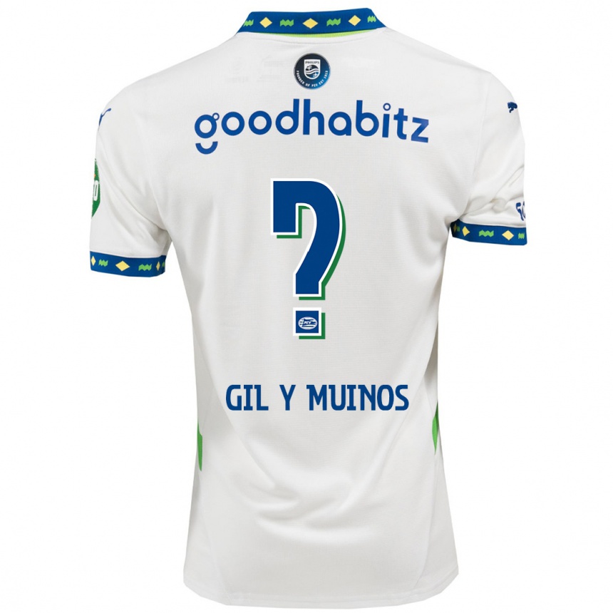 Kids Football Yaël Gil Y Muiños #0 White Dark Blue Third Jersey 2024/25 T-Shirt Australia