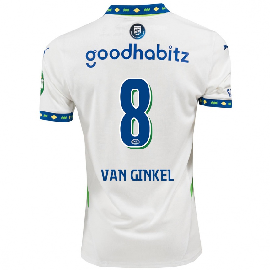 Kids Football Marco Van Ginkel #8 White Dark Blue Third Jersey 2024/25 T-Shirt Australia