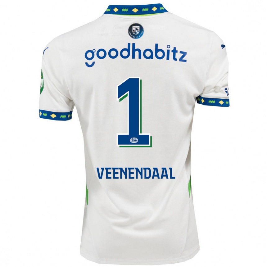 Kids Football Sari Van Veenendaal #1 White Dark Blue Third Jersey 2024/25 T-Shirt Australia