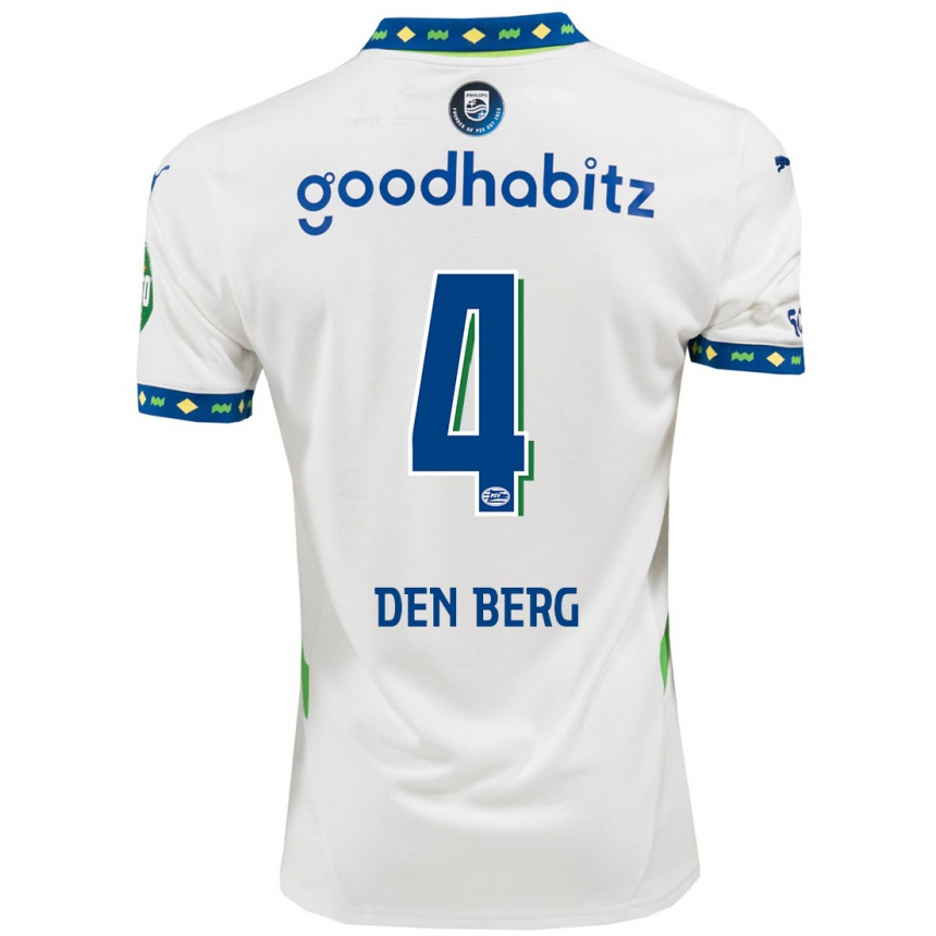 Kids Football Mandy Van Den Berg #4 White Dark Blue Third Jersey 2024/25 T-Shirt Australia