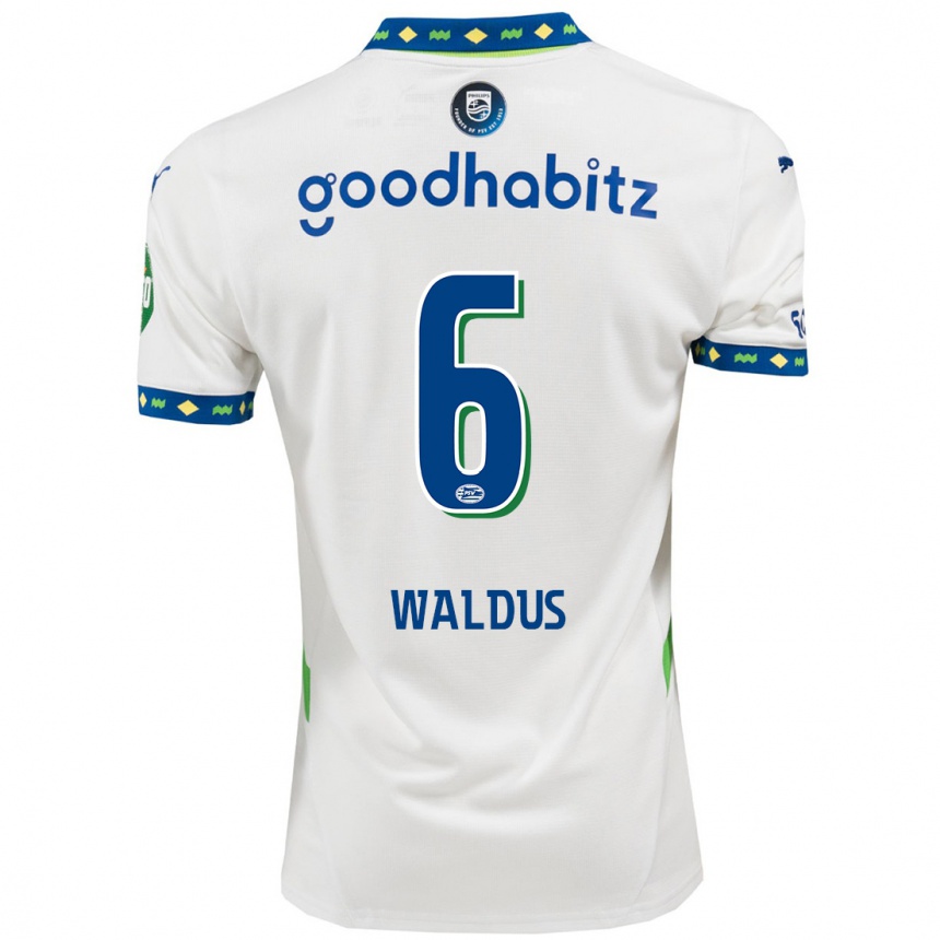 Kids Football Maruschka Waldus #6 White Dark Blue Third Jersey 2024/25 T-Shirt Australia