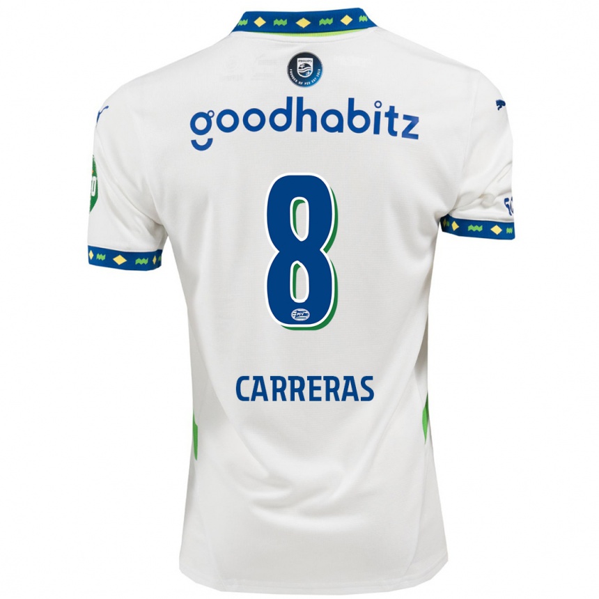 Kids Football Georgina Carreras #8 White Dark Blue Third Jersey 2024/25 T-Shirt Australia