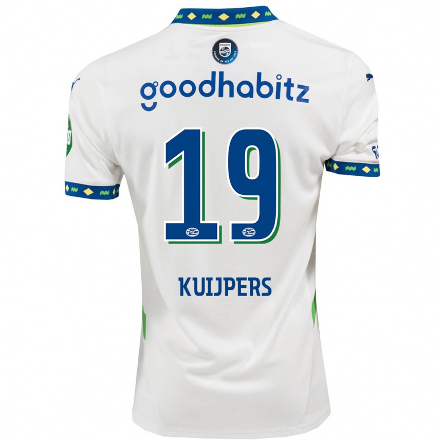 Kids Football Jeslynn Kuijpers #19 White Dark Blue Third Jersey 2024/25 T-Shirt Australia