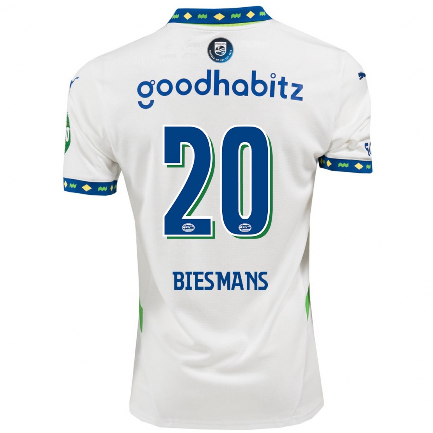 Kids Football Julie Biesmans #20 White Dark Blue Third Jersey 2024/25 T-Shirt Australia