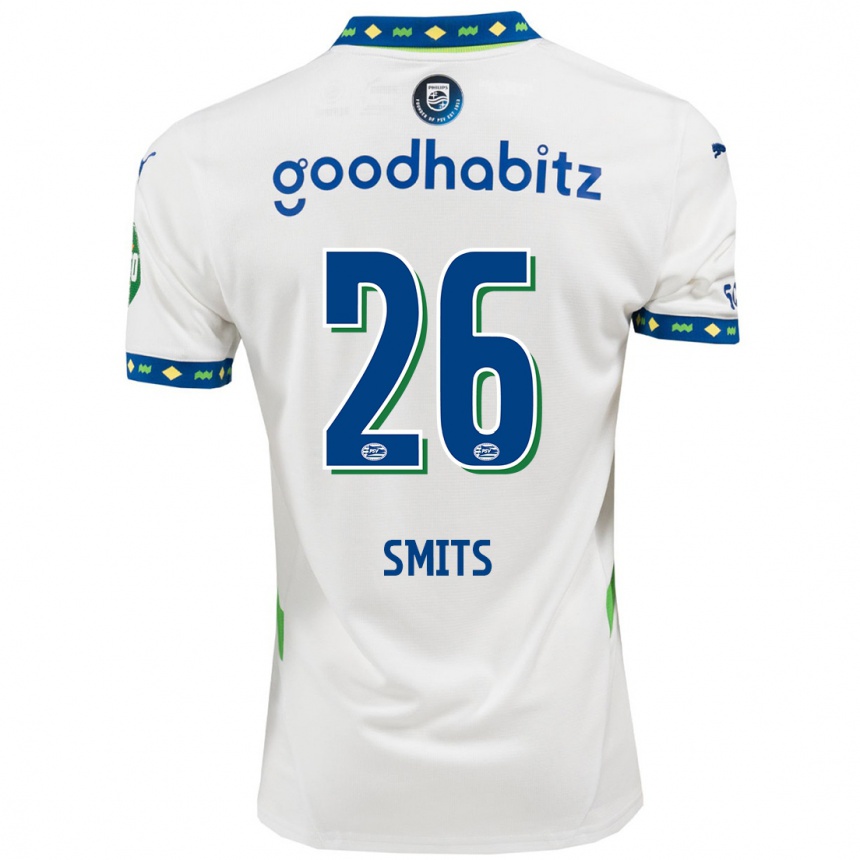 Kids Football Eef Smits #26 White Dark Blue Third Jersey 2024/25 T-Shirt Australia