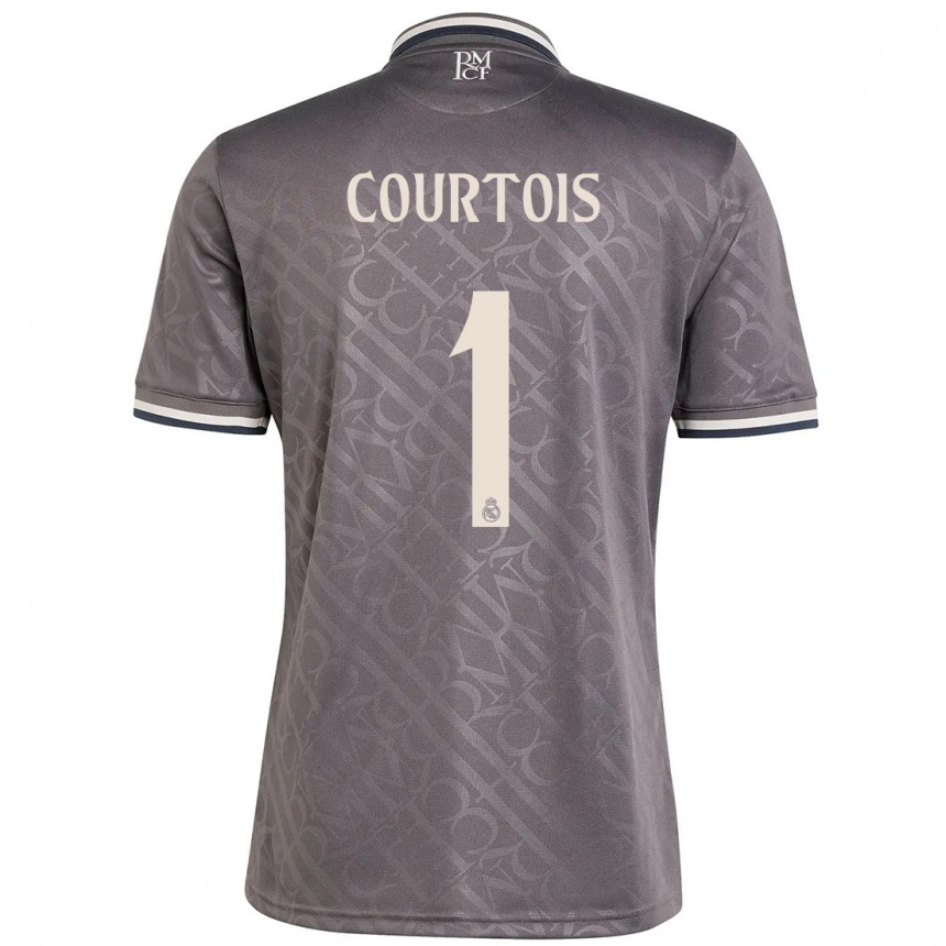 Kids Football Thibaut Courtois #1 Charcoal Third Jersey 2024/25 T-Shirt Australia