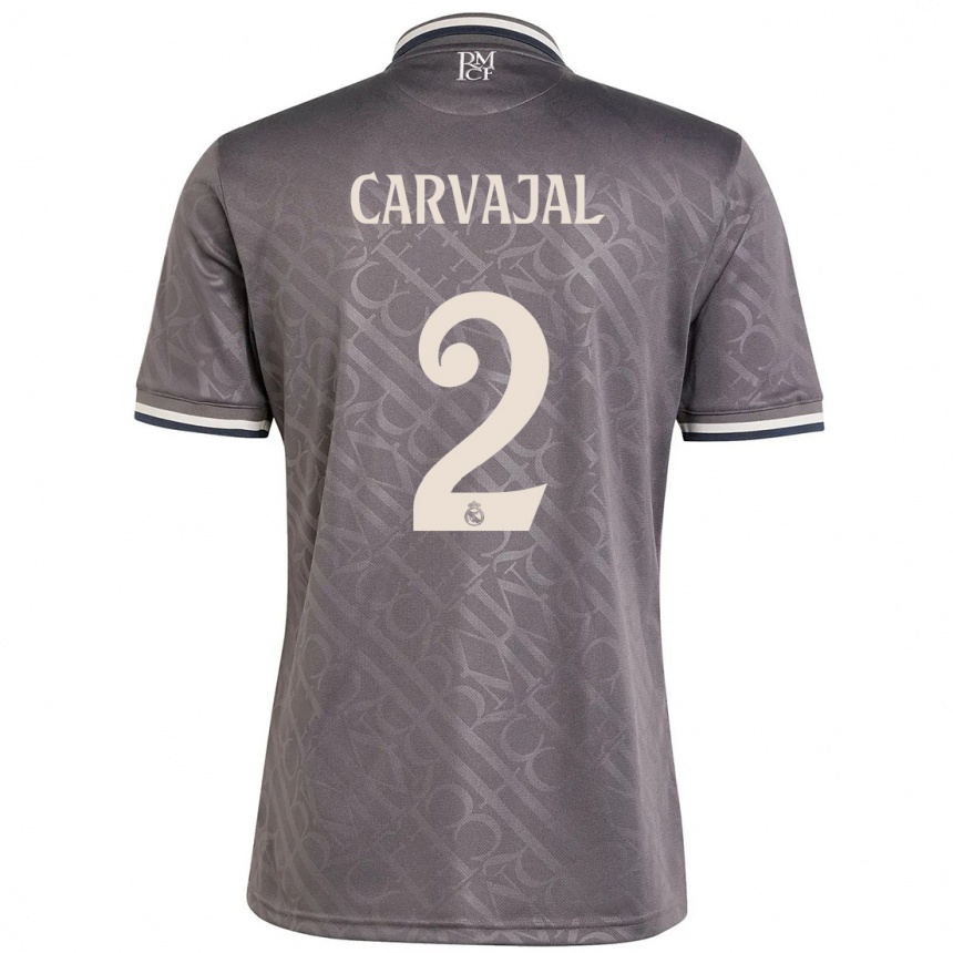 Kids Football Daniel Carvajal #2 Charcoal Third Jersey 2024/25 T-Shirt Australia