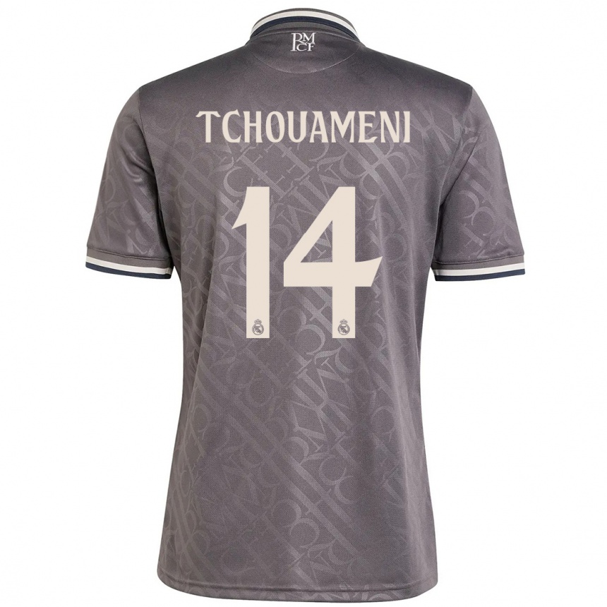 Kids Football Aurelien Tchouameni #14 Charcoal Third Jersey 2024/25 T-Shirt Australia