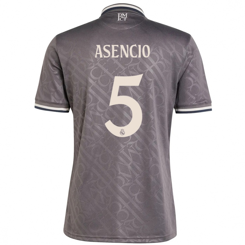 Kids Football Raul Asencio #5 Charcoal Third Jersey 2024/25 T-Shirt Australia