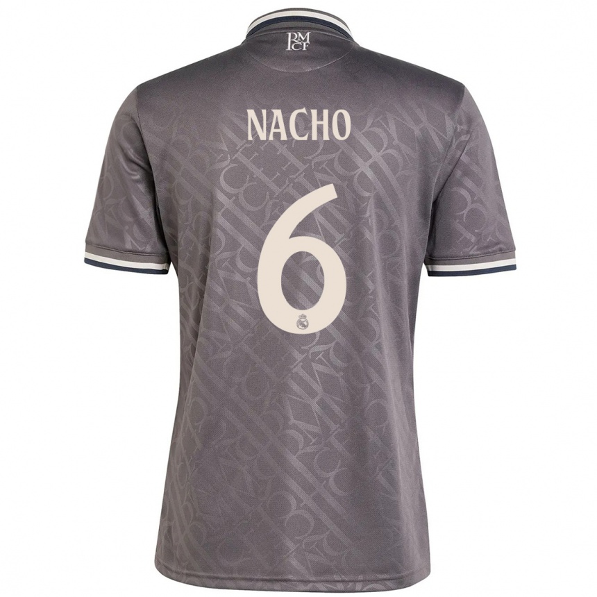 Kids Football Nacho Fernandez #6 Charcoal Third Jersey 2024/25 T-Shirt Australia