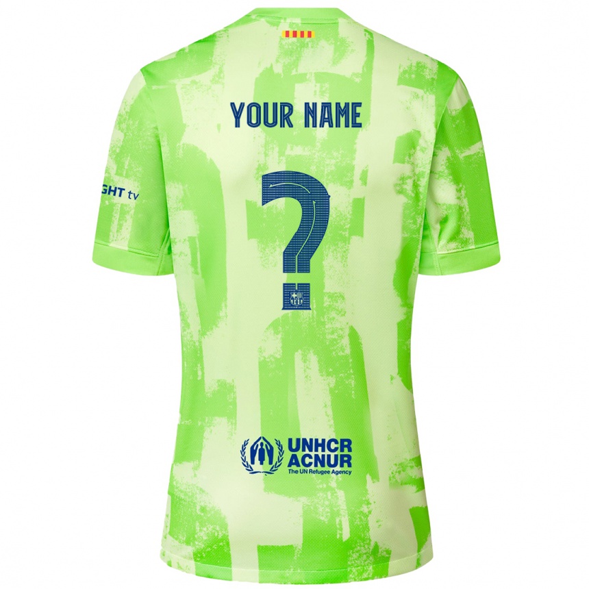 Kids Football Your Name #0 Lime Third Jersey 2024/25 T-Shirt Australia