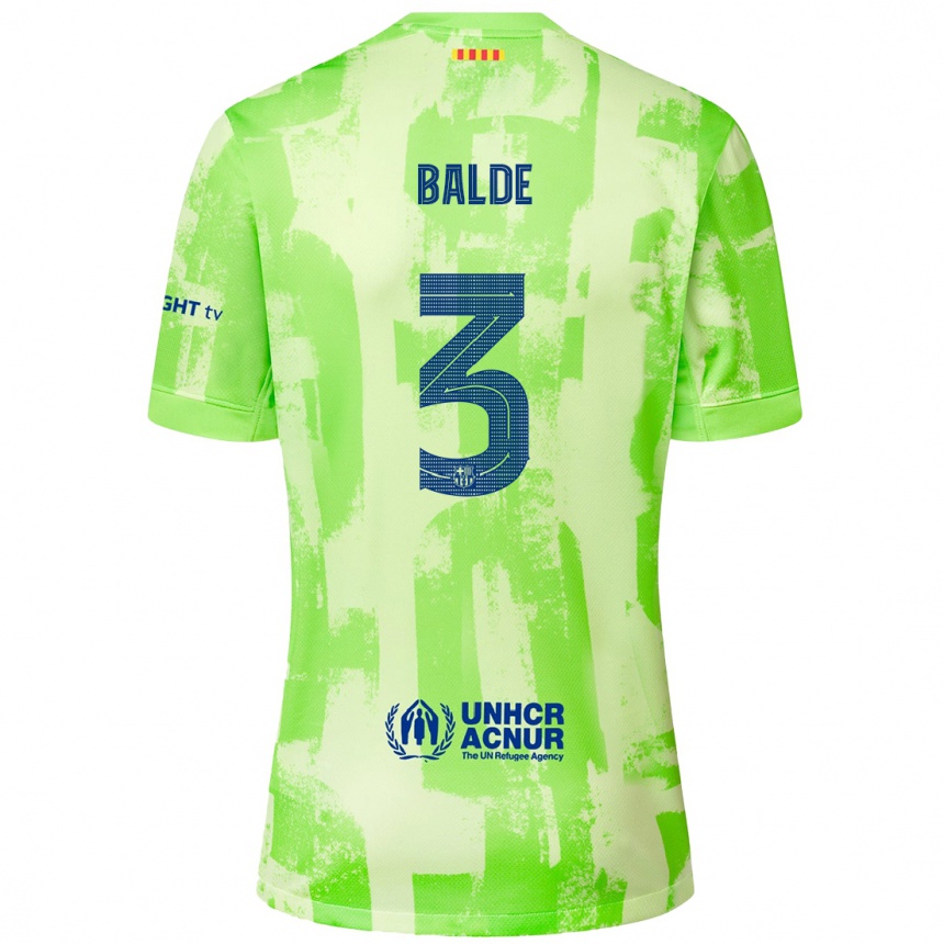 Kids Football Alejandro Balde #3 Lime Third Jersey 2024/25 T-Shirt Australia