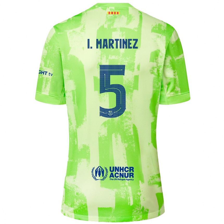 Kids Football Iñigo Martínez #5 Lime Third Jersey 2024/25 T-Shirt Australia