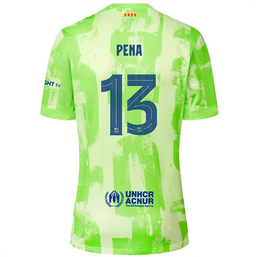 Kids Football Inaki Pena #13 Lime Third Jersey 2024/25 T-Shirt Australia