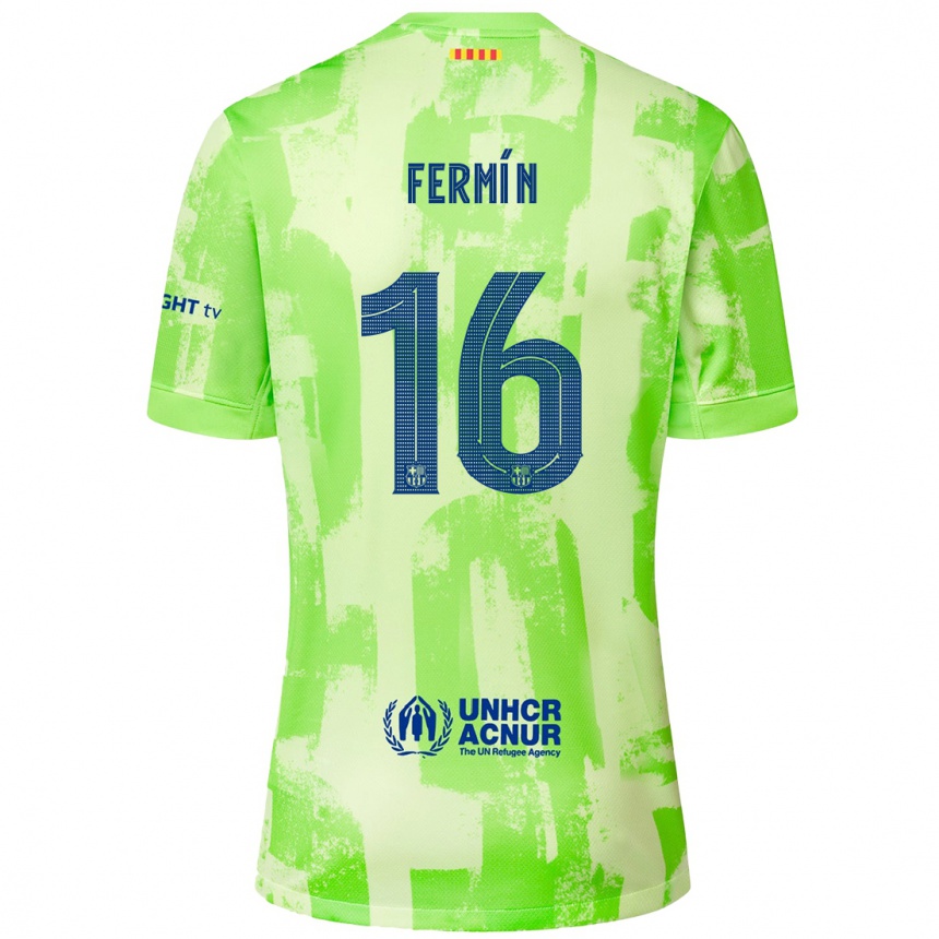 Kids Football Fermin Lopez #16 Lime Third Jersey 2024/25 T-Shirt Australia