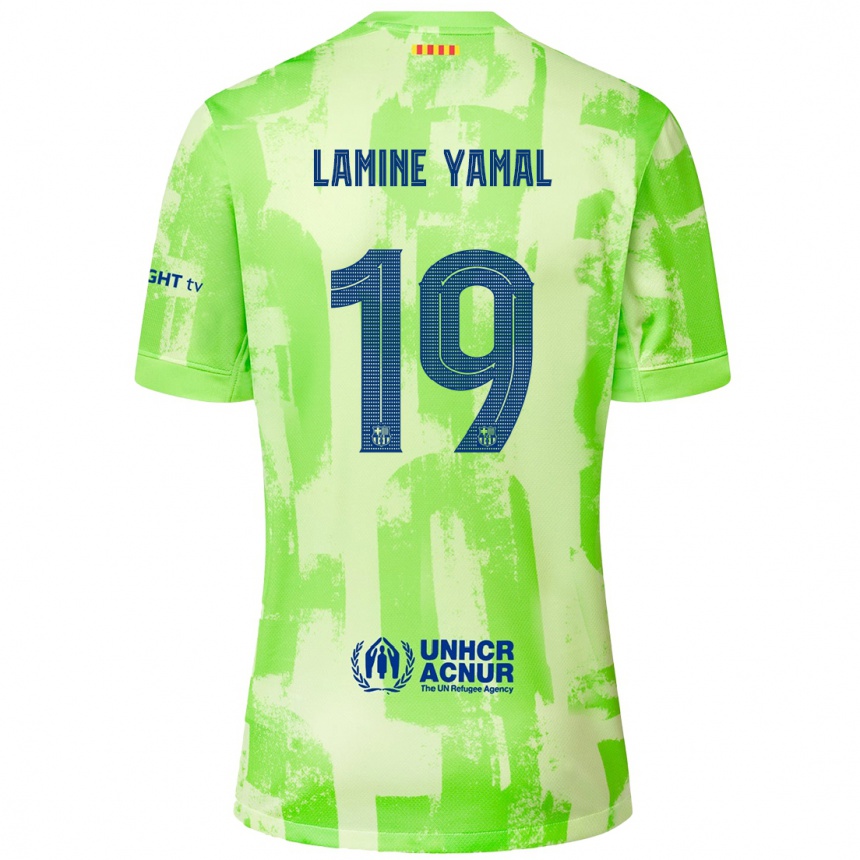 Kids Football Lamine Yamal #19 Lime Third Jersey 2024/25 T-Shirt Australia