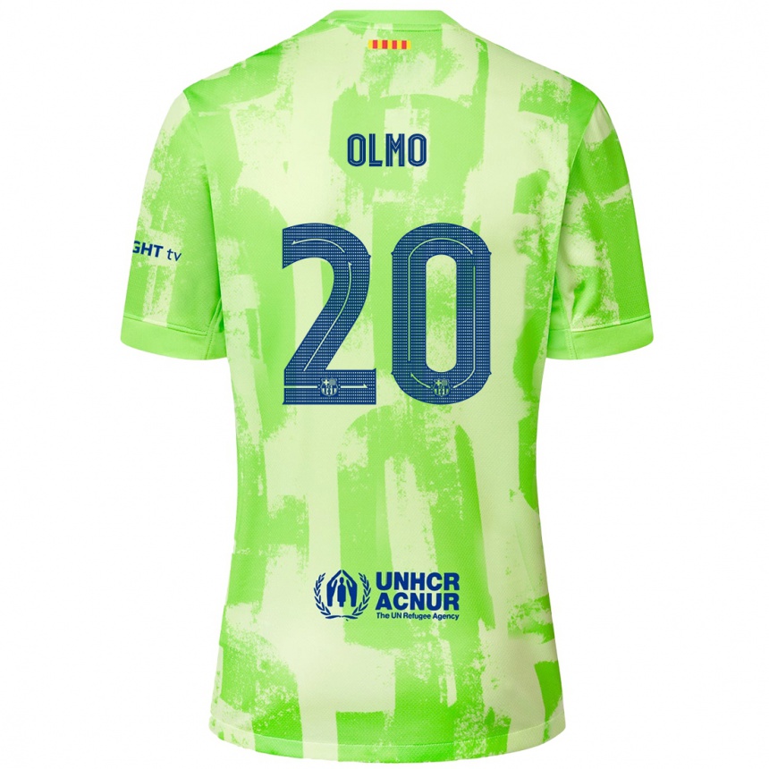 Kids Football Dani Olmo #20 Lime Third Jersey 2024/25 T-Shirt Australia