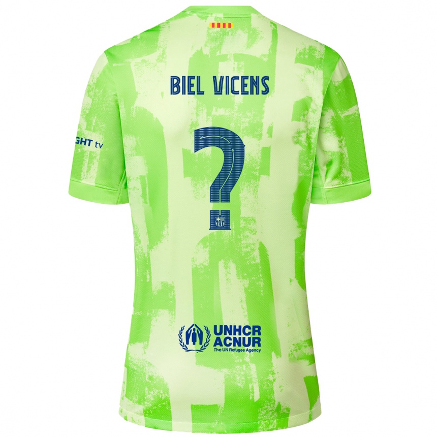 Kids Football Biel Vicens #0 Lime Third Jersey 2024/25 T-Shirt Australia