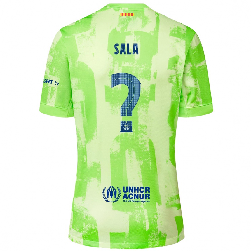 Kids Football Gerard Sala #0 Lime Third Jersey 2024/25 T-Shirt Australia