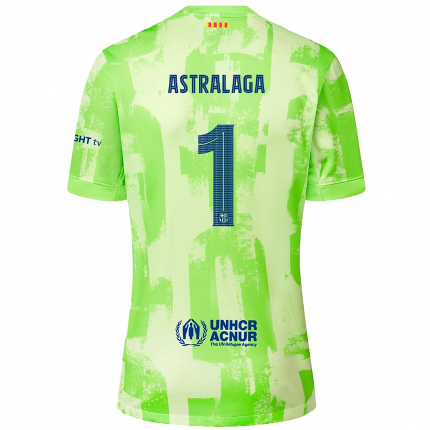 Kids Football Ander Astralaga #1 Lime Third Jersey 2024/25 T-Shirt Australia