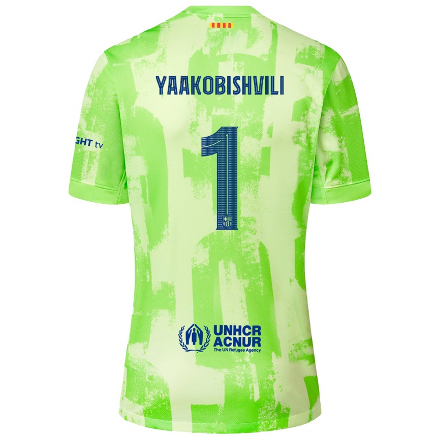 Kids Football Áron Yaakobishvili #1 Lime Third Jersey 2024/25 T-Shirt Australia