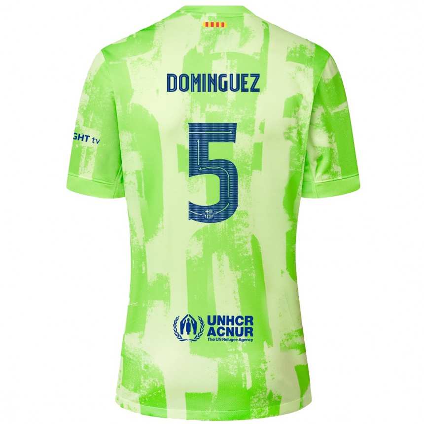 Kids Football Sergi Dominguez #5 Lime Third Jersey 2024/25 T-Shirt Australia