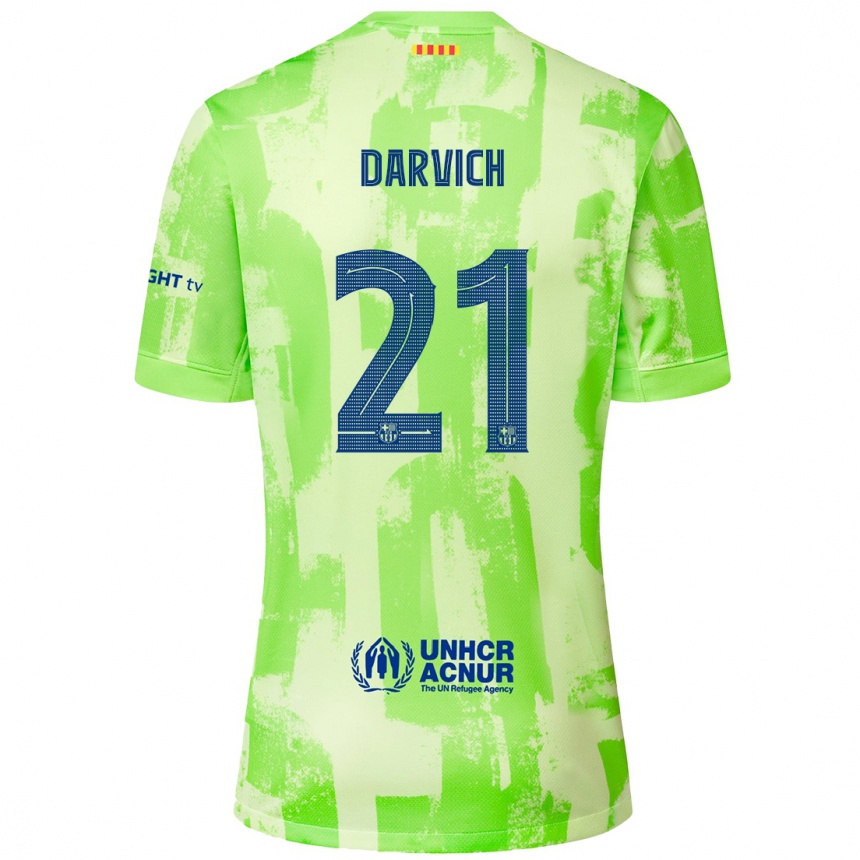 Kids Football Noah Darvich #21 Lime Third Jersey 2024/25 T-Shirt Australia