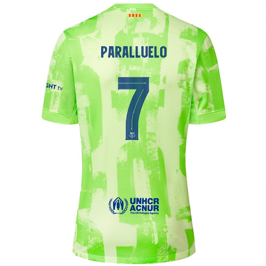 Kids Football Salma Paralluelo #7 Lime Third Jersey 2024/25 T-Shirt Australia