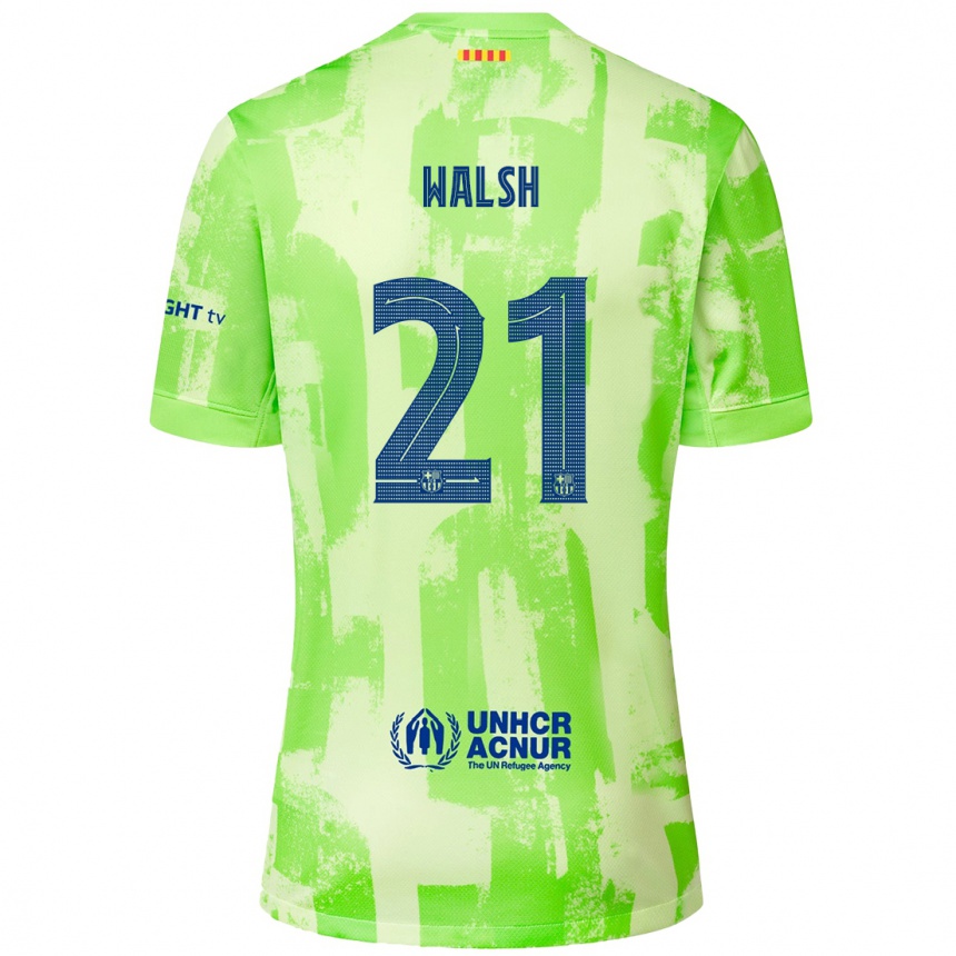 Kids Football Keira Walsh #21 Lime Third Jersey 2024/25 T-Shirt Australia