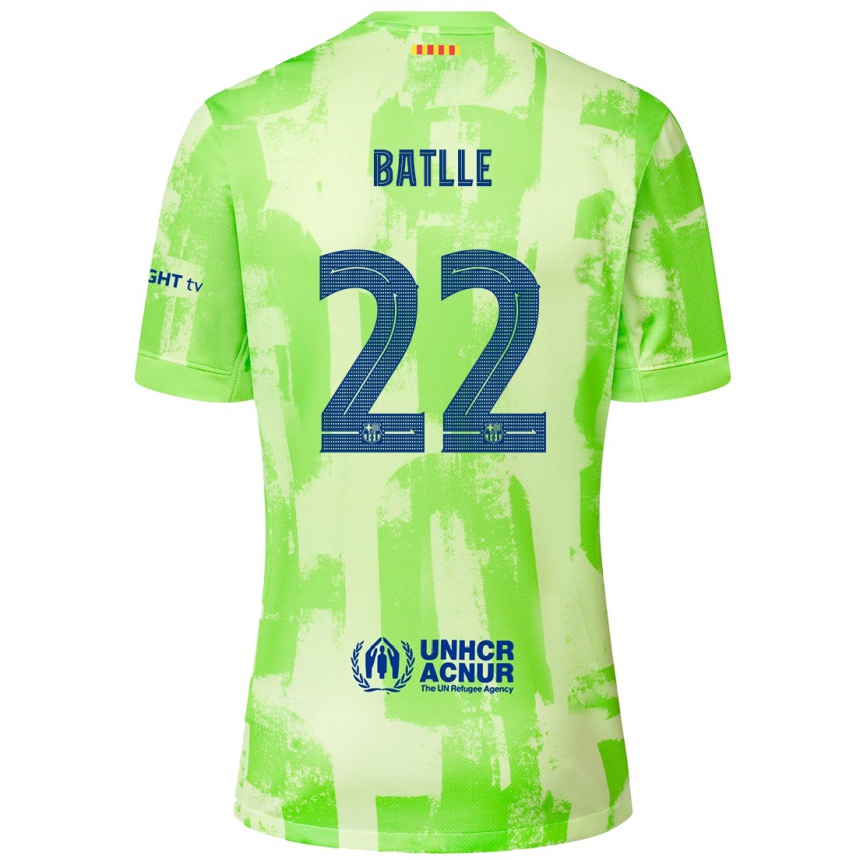 Kids Football Ona Batlle #22 Lime Third Jersey 2024/25 T-Shirt Australia