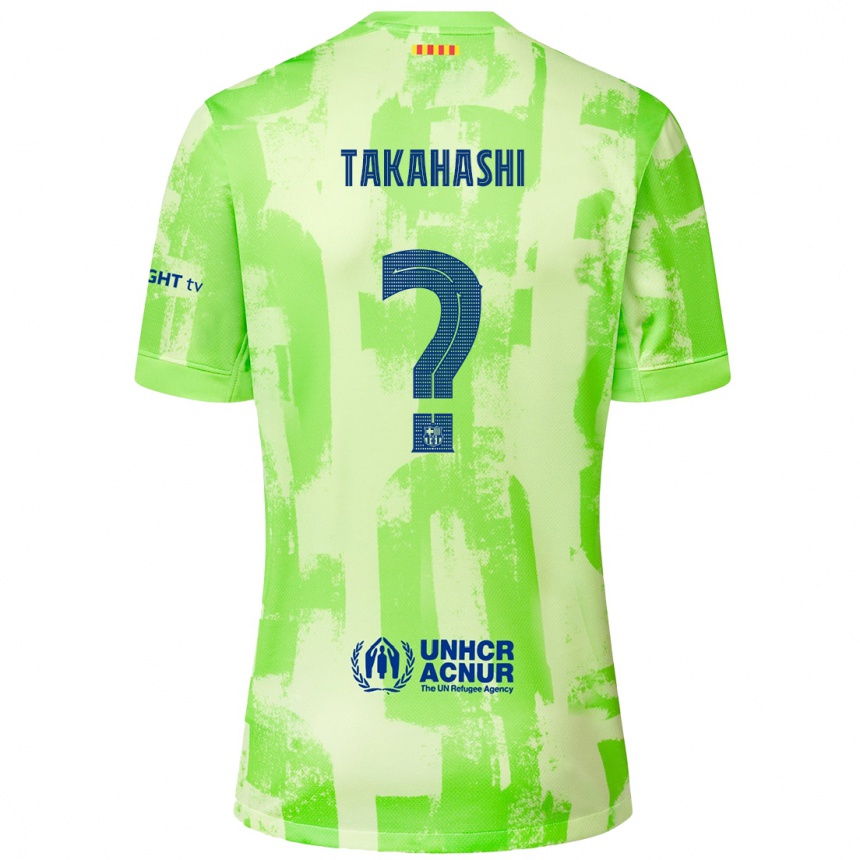 Kids Football Niko Takahashi #0 Lime Third Jersey 2024/25 T-Shirt Australia