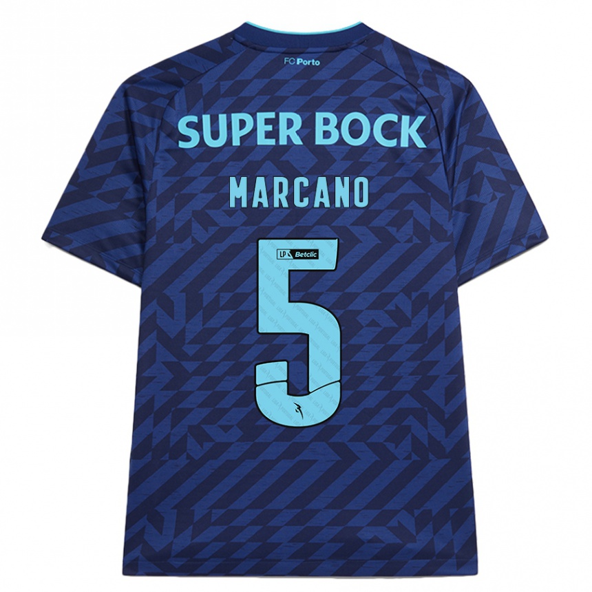 Kids Football Iván Marcano #5 Navy Blue Third Jersey 2024/25 T-Shirt Australia