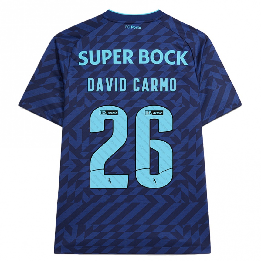 Kids Football David Carmo #26 Navy Blue Third Jersey 2024/25 T-Shirt Australia