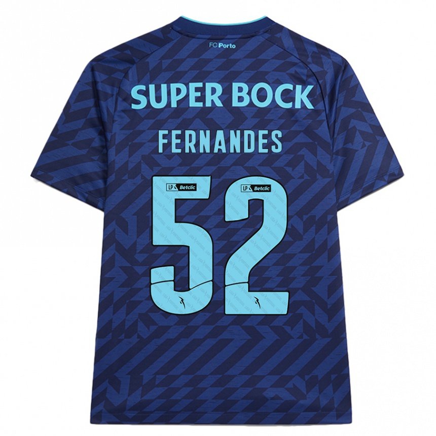 Kids Football Martim Fernandes #52 Navy Blue Third Jersey 2024/25 T-Shirt Australia