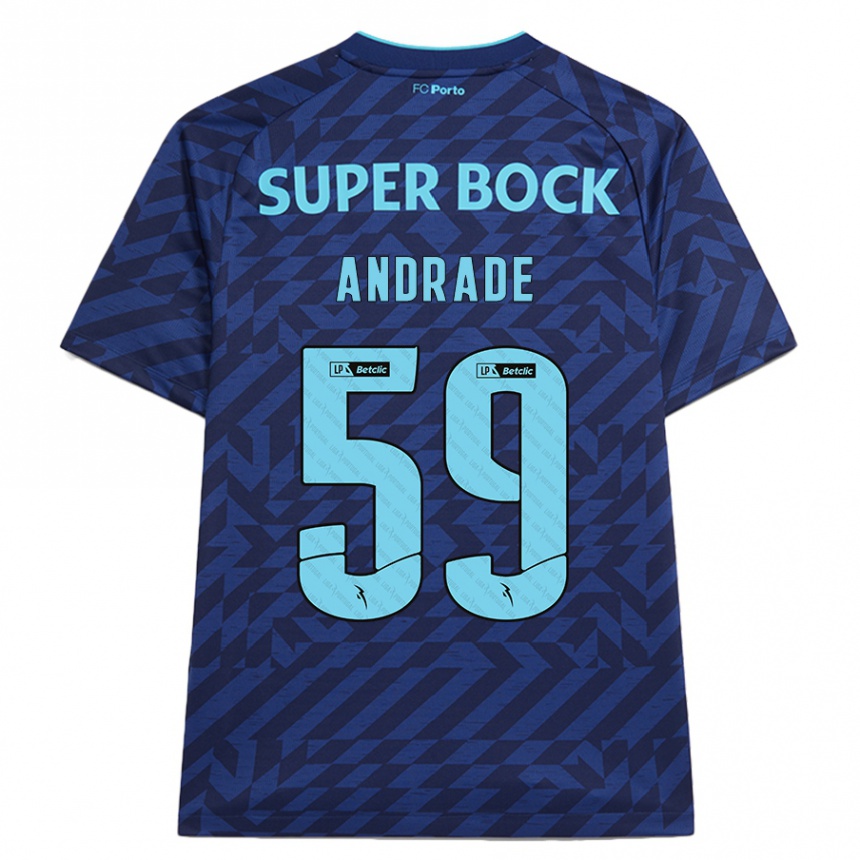 Kids Football Tiago Andrade #59 Navy Blue Third Jersey 2024/25 T-Shirt Australia