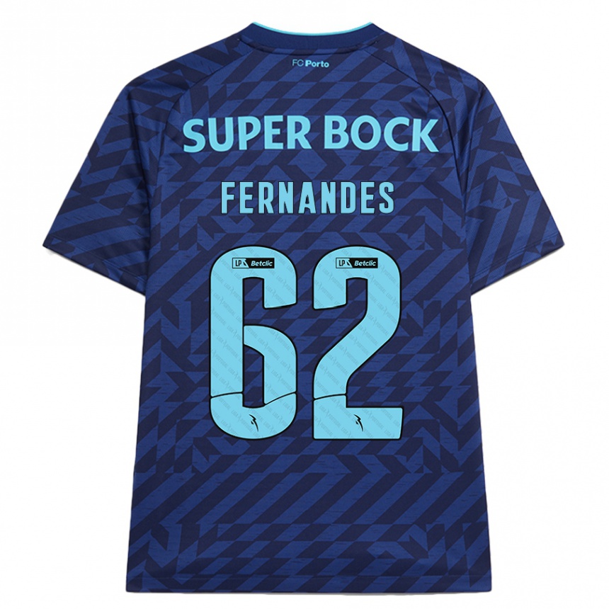 Kids Football Rodrigo Fernandes #62 Navy Blue Third Jersey 2024/25 T-Shirt Australia