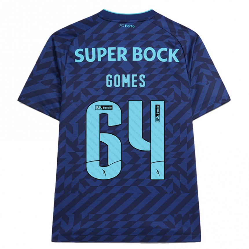 Kids Football Luís Gomes #64 Navy Blue Third Jersey 2024/25 T-Shirt Australia