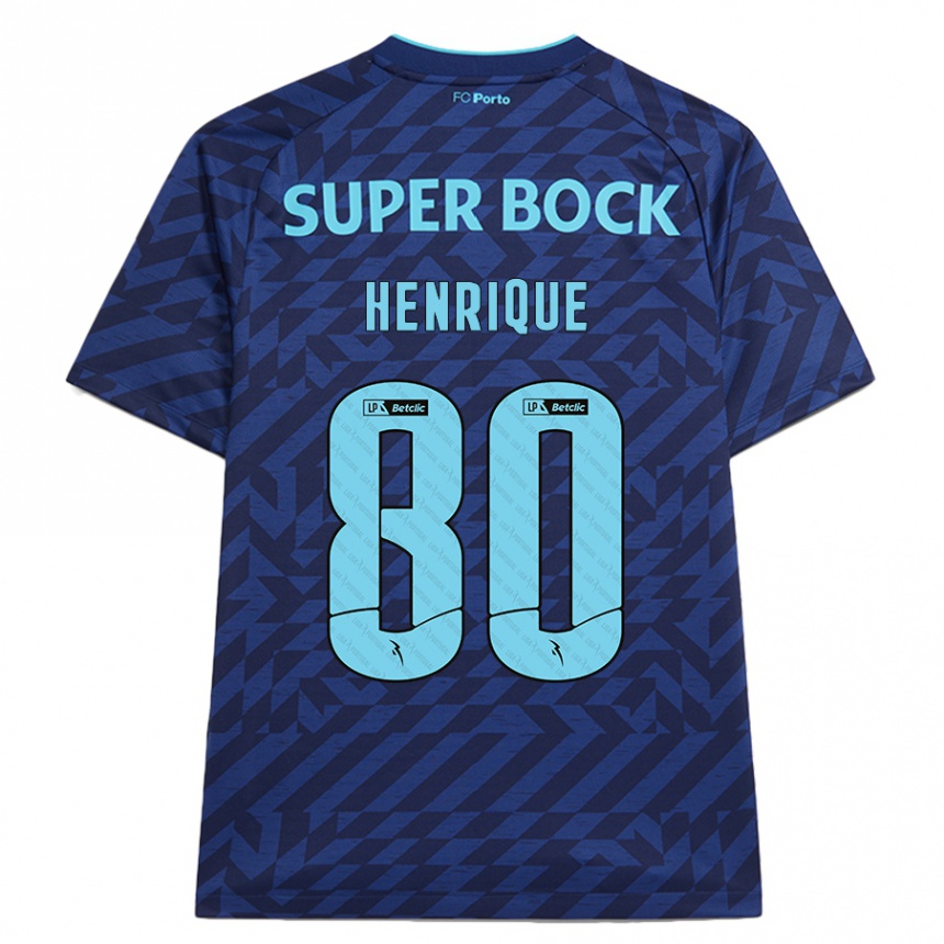 Kids Football Kaio Henrique #80 Navy Blue Third Jersey 2024/25 T-Shirt Australia