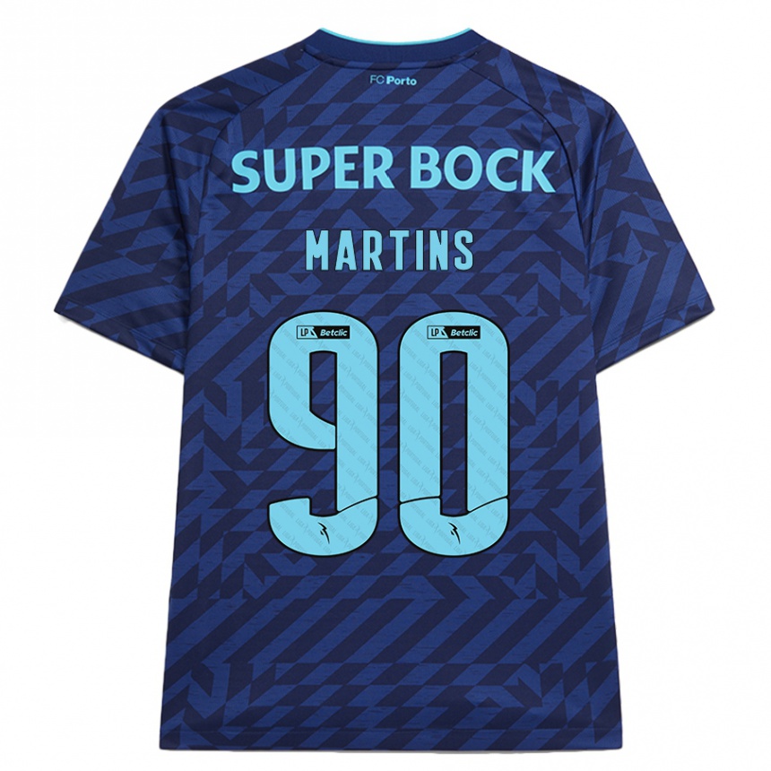 Kids Football Gil Martins #90 Navy Blue Third Jersey 2024/25 T-Shirt Australia