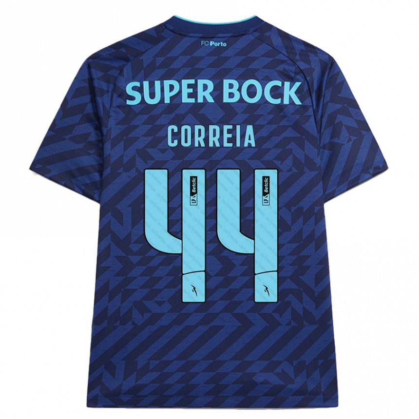 Kids Football Romain Correia #44 Navy Blue Third Jersey 2024/25 T-Shirt Australia