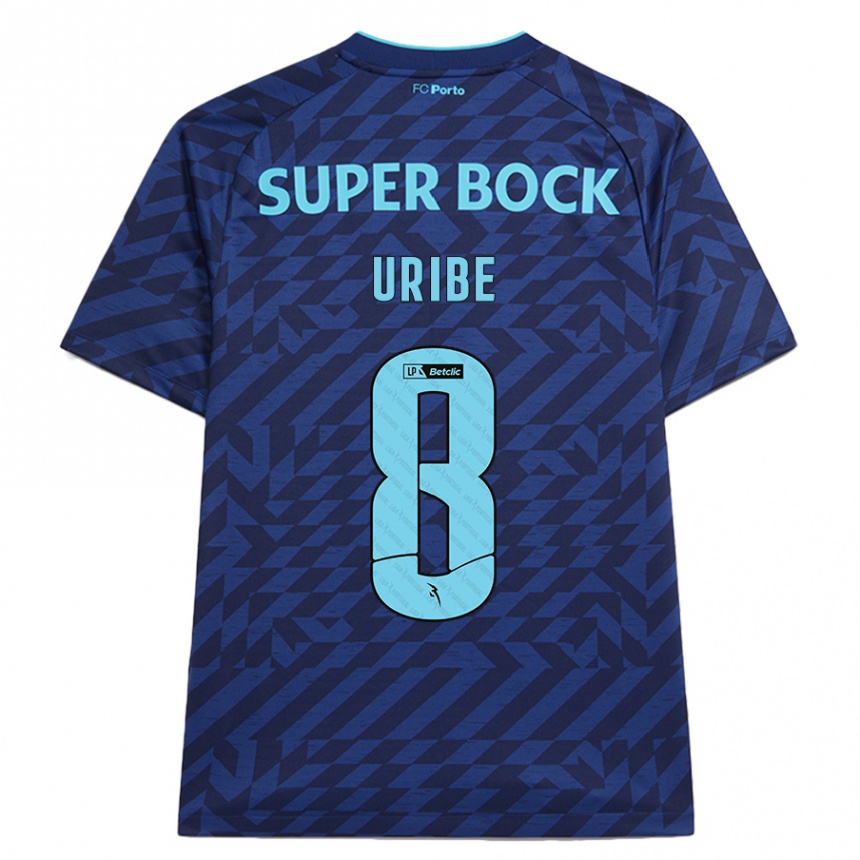 Kids Football Mateus Uribe #8 Navy Blue Third Jersey 2024/25 T-Shirt Australia