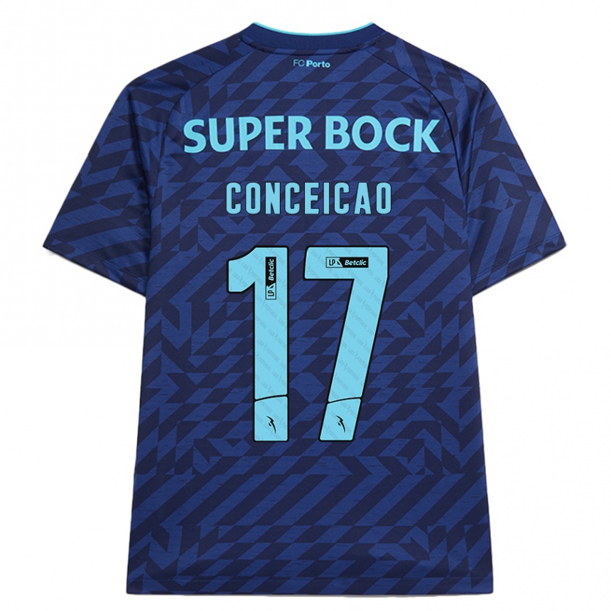 Kids Football Rodrigo Conceicao #17 Navy Blue Third Jersey 2024/25 T-Shirt Australia